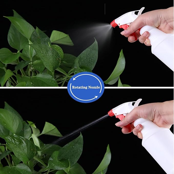 10 Packs 16oz Empty Spray Bottles Plastic Heavy Duty Refillable Spray Bottles with Adjustable Nozzle and Measurements for All Purpose Cleaning Solutions