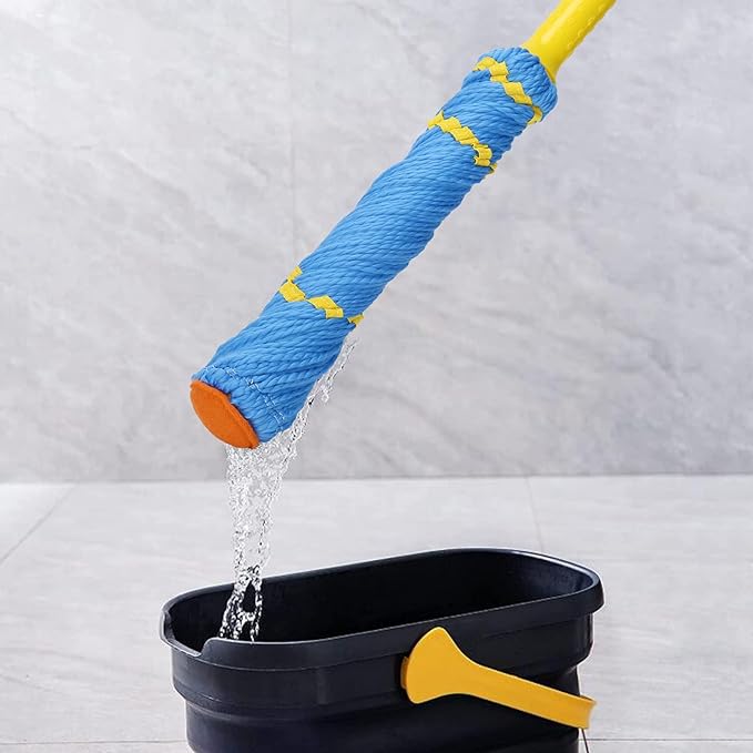 Self-Wringing Twist Mops for Floor Cleaning, Microfiber Floor mop with 57 " Long Handle, Easy Wringing Mop for Hardwood Commercial Household Clean