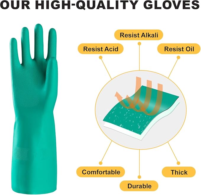 North Tower Long Dishwashing Gloves Length Rubber Reusable Resistant Platos Nitrile,Dishwashing Gloves