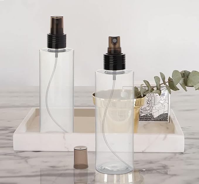 Yebeauty Empty Spray Bottles for Essential Oils, 3.4oz Refillable Clear Plastic Misting Spray Bottles Atomizer Fine Mister Spray Bottle for Beauty Products, Cleaning, Pack of 2