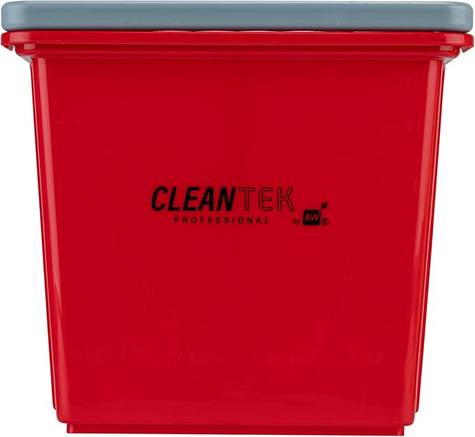 Restaurantware-Clean Tek Professional 6 Quart Cleaning Bucket, 1 Utility Pail with Handle - Heavy-Duty, Portable, Red Plastic Washing Pail, Perfect for Household, Outdoor, Car Wash and More