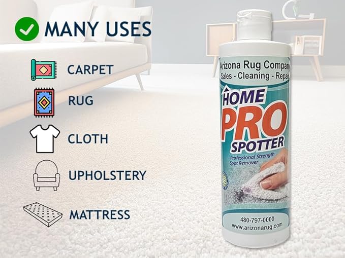 Spot and Stain Remover for Carpets, Rugs, Clothes, Upholstery&Mattress - Home Pro Spotter, 12 FL OZ