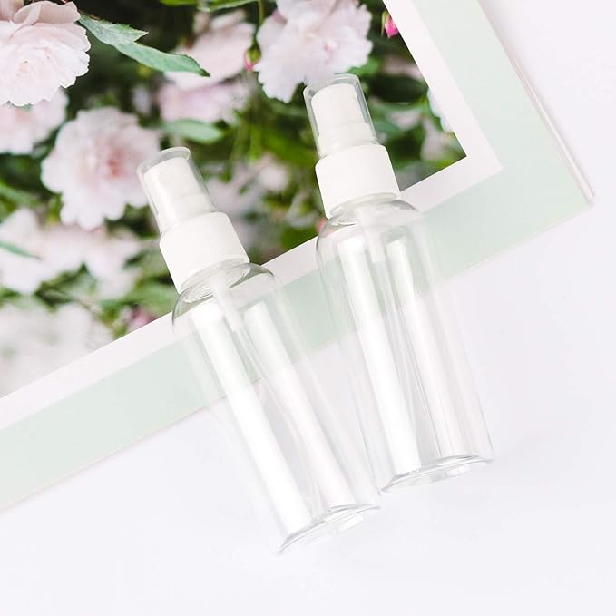 TRENDBOX 6 Pack Empty Transparent Plastic Fine Mist Spray Bottle 60 ml (2 oz)