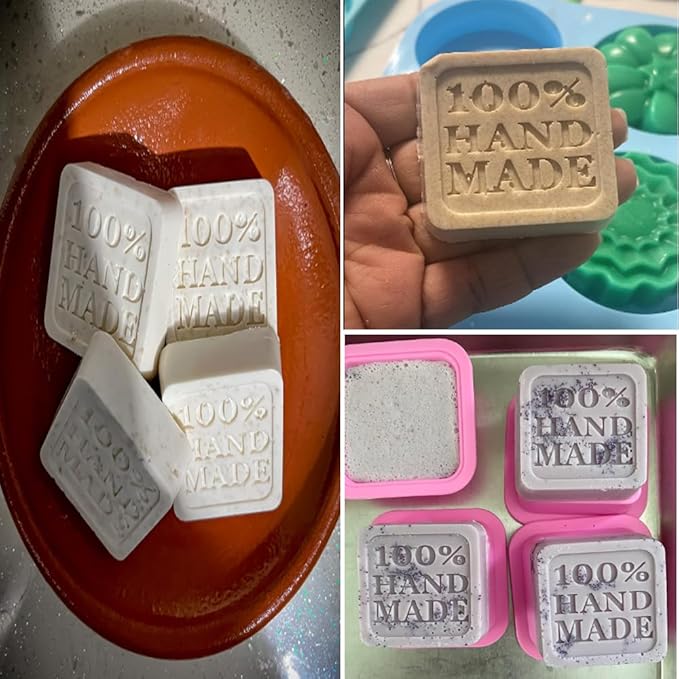 (30-Pack) DIY Handmade Soap Molds, Baking Molds, Cupcake Liners - 100% Handmade Square Silicone - - Microwave, Oven, Refrigerator, Freezer and Dishwasher Safe for Homemade Craft(Purple, Pink, Blue)