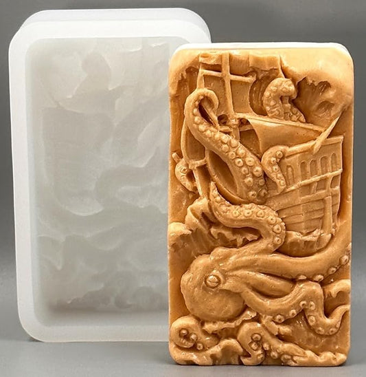 Kraken Silicone Mold for SOAP Making Resin Candle Wax Plaster Cake Chocolate Octopus