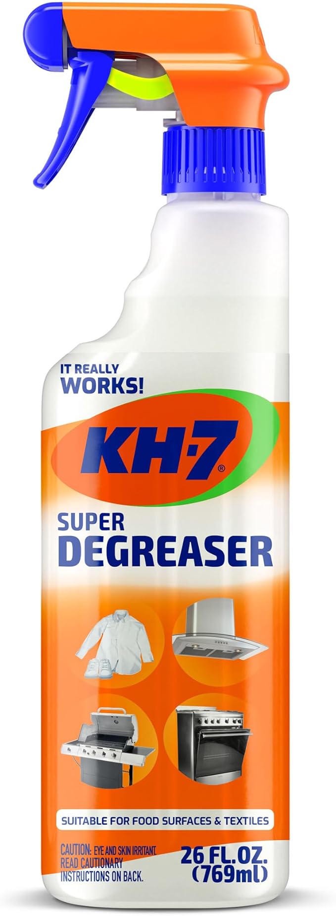 KH-7 Super Degreaser Multipurpose Cleaning Spray: The Heavy Duty All Purpose Cleaner for Your Home, Kitchen, Garage, Car & Laundry | Total Cleaner & Powerful Grease Remover, 26 oz