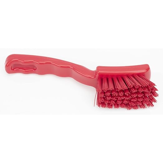 SPARTA 41395EC05 Plastic Scrub Brush, Detail Brush, Kitchen Brush With Hanging Hole For Cleaning, 7 Inches, Red