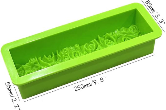 2 Pcs Flexible Rectangular Rose Soap Silicone Mold Flowers Craft Art Silicone Soap Mold Candle Making for Homemad Soap Crafts