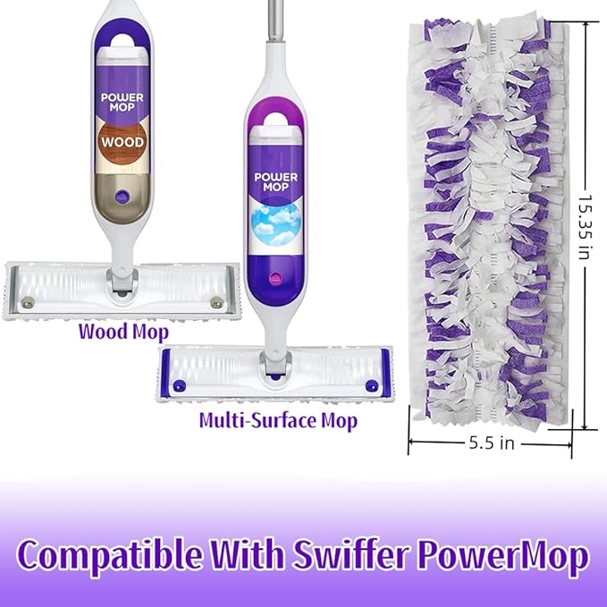 Disposable Mop Pads for S-wiff-er PowerMop Multi-Surface Mopping Pad Refills | Safe on All Finished Floors | Compatible with Swiffer PowerMop (25 Count)