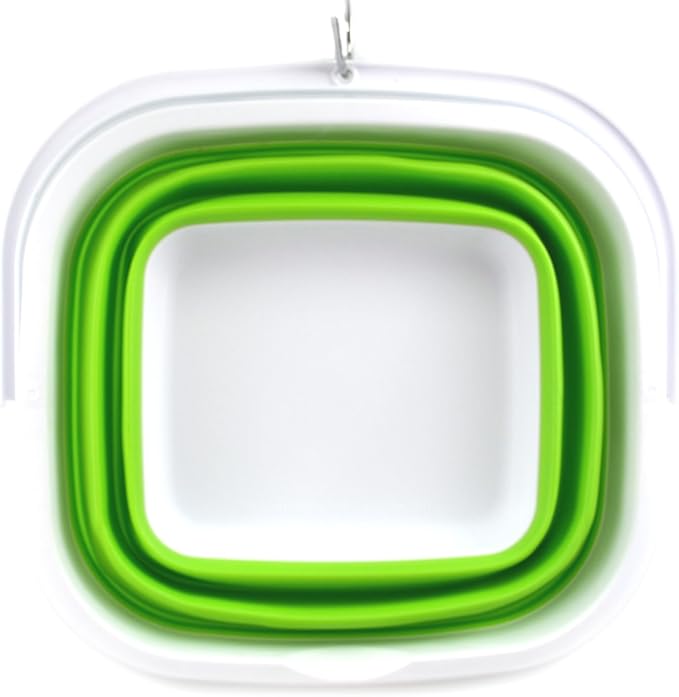 SAMMART 11L (2.9 Gallon) Collapsible Rectangular Handy Bucket (1, Green)