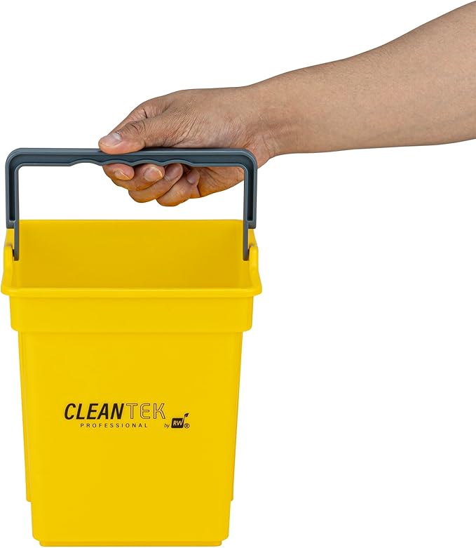 Restaurantware-Clean Tek Professional 4 Quart Cleaning Bucket, 1 Utility Pail with Handle - Heavy-Duty, Portable, Yellow Plastic Washing Pail, Perfect for Household, Outdoor, Car Wash and More