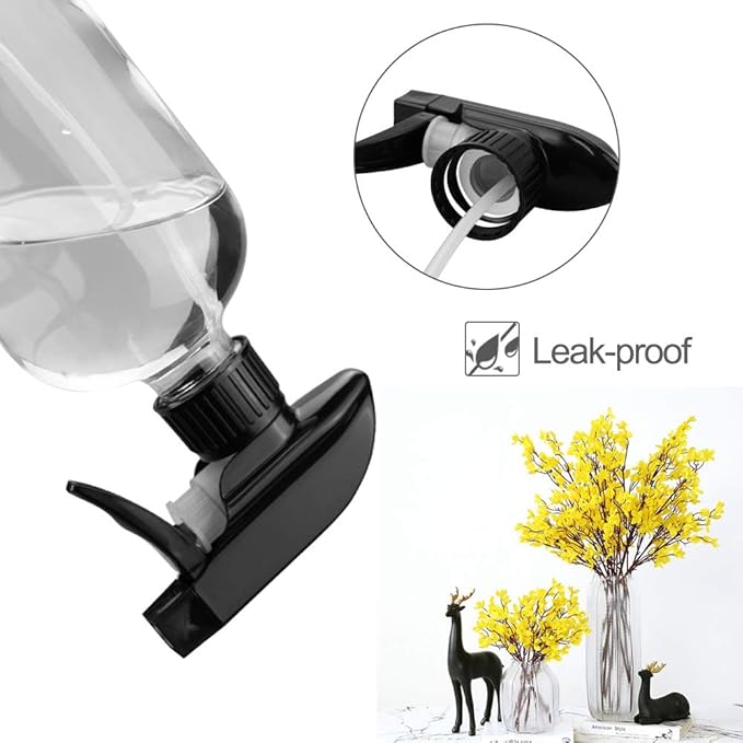 Glass Spray Bottles, 16oz*2+4oz*2+2oz*4 Refillable Containers, Empty Boston Round Bottles with Adjustable Nozzle for Cleaning, Gardening, Aromatherapy, Pets, Plant, Hair - Clear