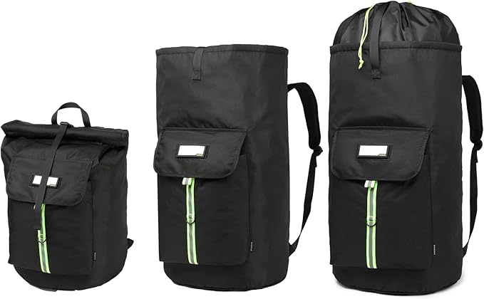 laundry bag backpack,extra-large heavy duty laundry bags,laundry backpack for college students,drawstring closure (Black Laundry Backpack Bag)