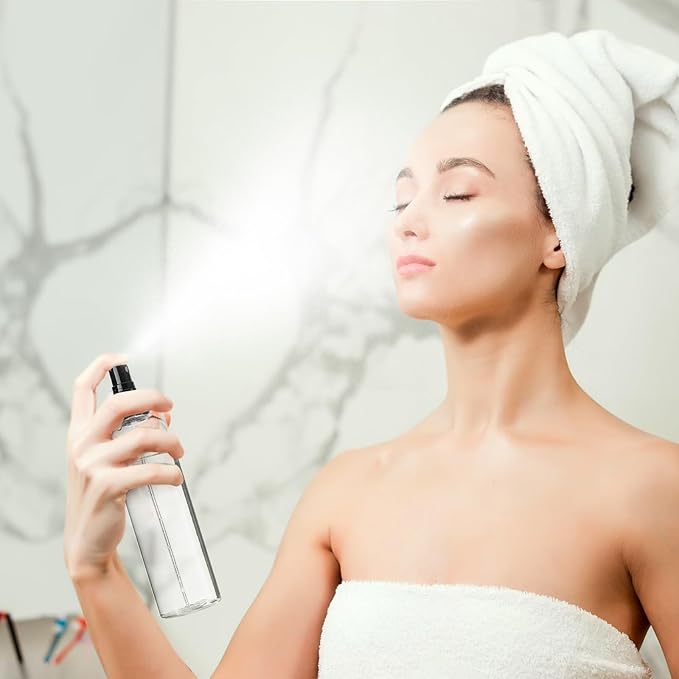 Bekith 16 Pack 8 oz Plastic Spray Bottles, Clear Empty Fine Mist Sprayer Bottles with Pump Spray Cap for Essential Oils, Travel, Perfumes