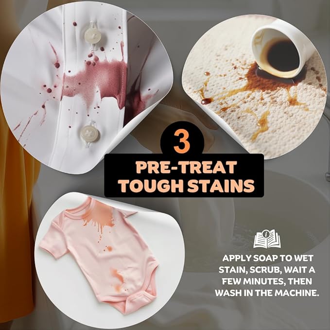 KELEBS Laundry Soap Bar - Hypoallergenic and Organic Citrus Formula for Sensitive Skin - Stain Remover for Delicate Clothes, Underwear, Collar - 2 Bars