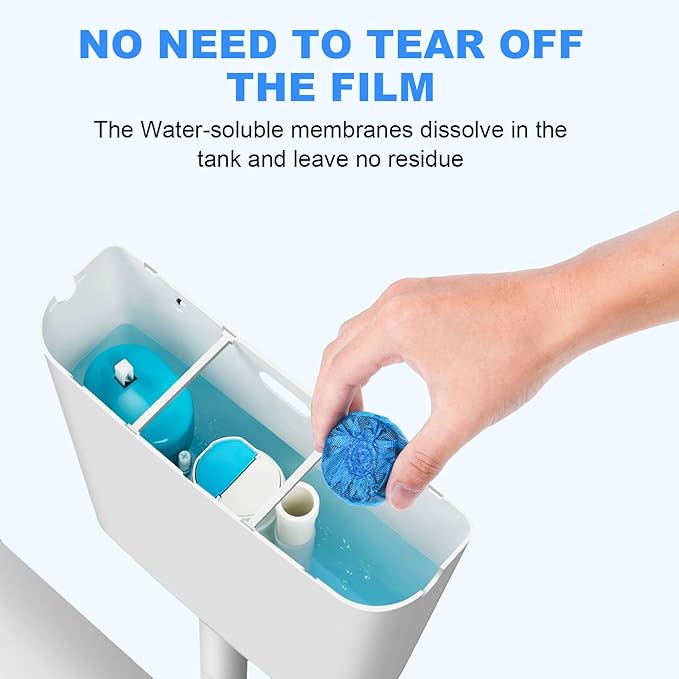 CHMI 100 Pack Toilet Bowl Cleaner Tablets, Long-lasting Bathroom Toilet Tank Cleaner.(Blue)