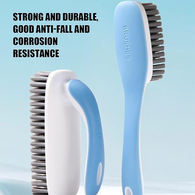 Laundry Brush for Stain Removal, 2X Clothes Scrubbing Brush, Laundry Brush Shoe Brush Shoe Cleaning Brush Scrub, Ergonomic Grip, Multi-Purpose Cleaning Tool, Bathroom Supplies for Fabric Clothes