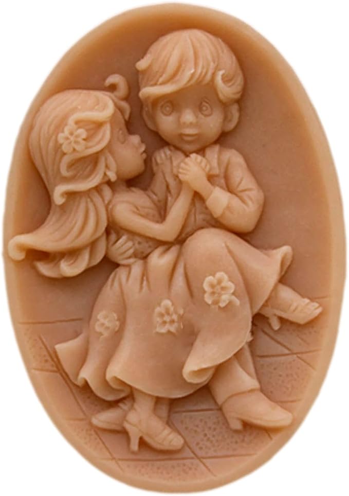 Soap Mold Silicone Soap Molds for Soap Making Craft DIY Handmade Chocolate Candy Cake Mold Oval Lover Dancing Wedding (12357)