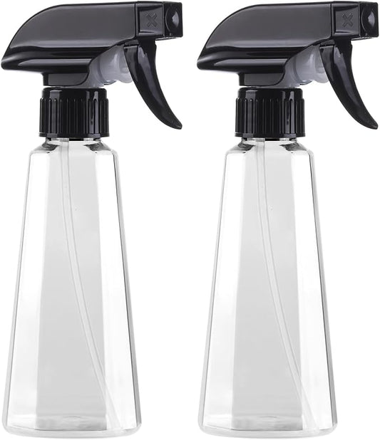Plastic Spray Bottle 9.5 oz - 2 Pack Empty Spray Bottle for Hair, BPA Free Adjustable Mist/Stream for Plants, Cleaning, Pet