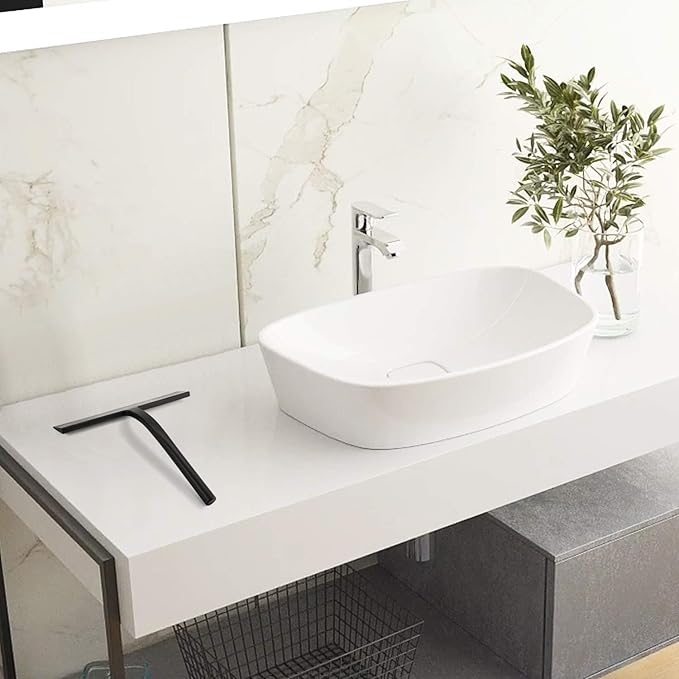 Squeegee, Matte Black 9 inch, Streak Free Cleaning, Shower Squeegee for Glass Doors, Bathroom, Shower Doors, Mirrors, Tiles and Car Windows,Silicone Squeegees,Shower Cleaner with 2 Hooks.