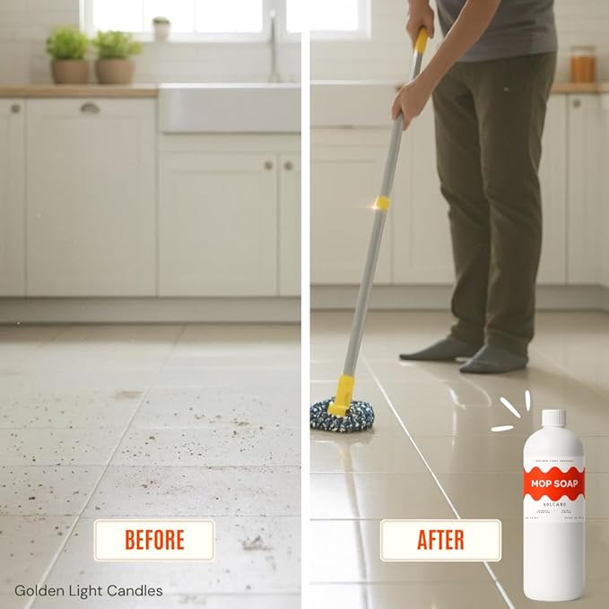Mop Soap – Highly Scented Luxury Floor Cleaner Concentrate – Volcano Scent, Leaves Floors Shiny Without Residue – Multi-Surface Floor Mopping Solution, Made in USA, 32 oz