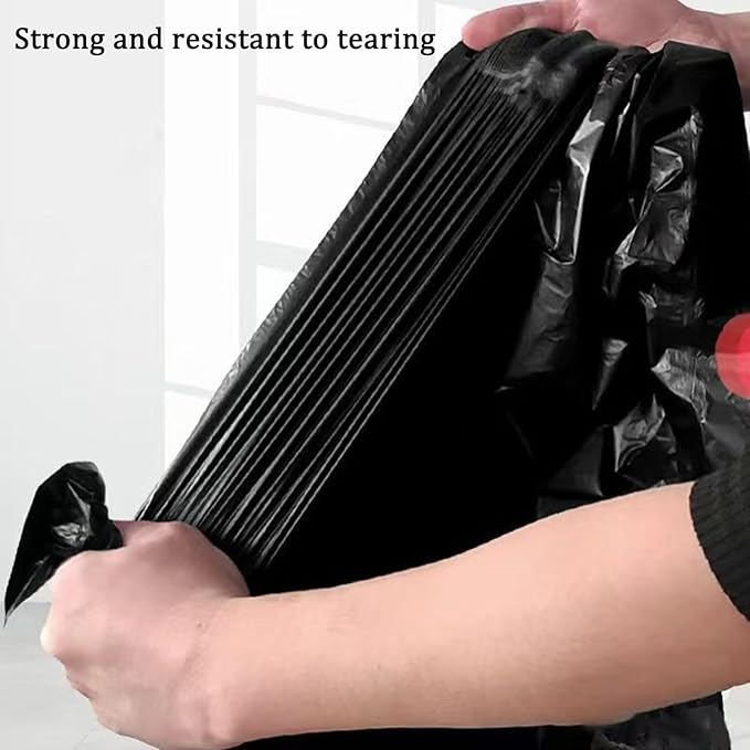 Large black 30 gallon trash bags with lavender scent, Ultra thick heavy duty drawstring garbage bags for tall kitchen outdoor courtyard 31x35 Inches