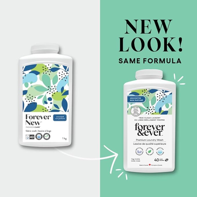 All Natural Laundry Detergent Powder, Unscented Powder Laundry Detergent, Fragrance Free, Organic, Biodegradable, High Efficiency Compatible Washing, Eco Friendly Premium Wash, 2.2lbs