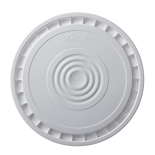 Hudson Exchange 7 Gallon (2 Pack) Large Bucket Pail Container with Easy Peel Lid, Food Grade BPA Free HDPE, White, (2032+2212-2)