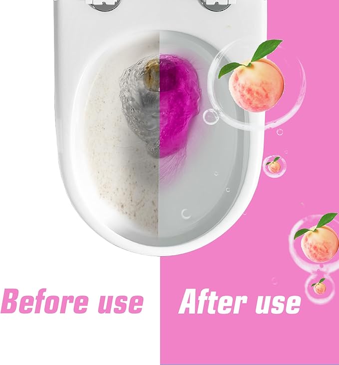 Automatic Scented Toilet Bowl Cleaner Bottle,2 pack, Long Lasting Bathroom Toilet Tank Cleaner Pods Tablets In Bottles With Powerful Cleaning (PINK 2 Pack)