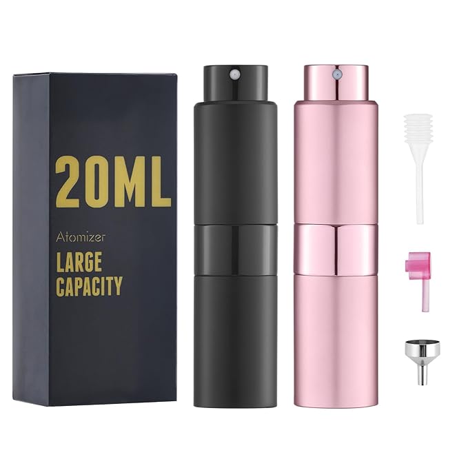 20ML Perfume Atomizer, Empty Cologne Spray Bottle, Mini Sprayer Dispenser for Travel (2PCS)
