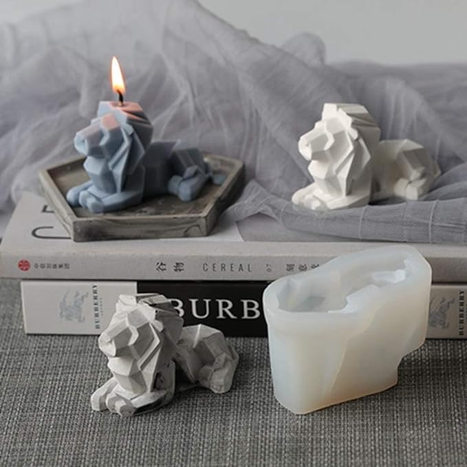 3D Abstract Lion Candle & Resin Mold - Silicone Heart & Soap Mold - DIY Aromatherapy Decoration