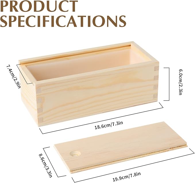 Small Rectangle Silicone Soap Mold with Wooden Box DIY Handmade Loaf Mould