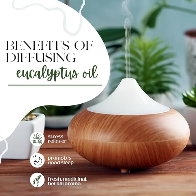 GreenHealth Eucalyptus Essential Oil – 32 fl oz (946 ml) – 100% Pure & Natural – Bulk Aromatherapy Oil in Aluminum Bottle – for Diffuser, Cleaning, Air Freshener, Home Fragrance