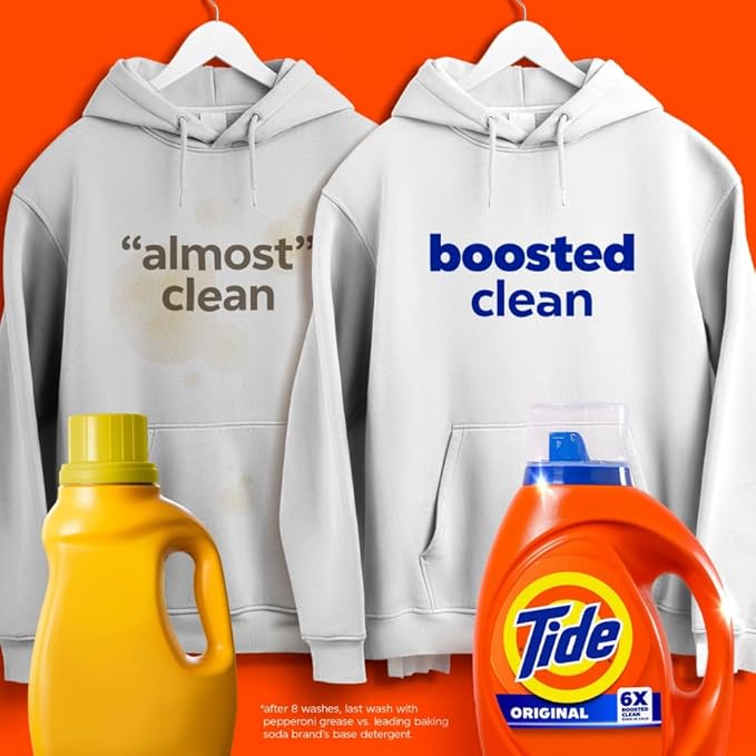Tide Liquid Laundry Detergent, Original Scent, 80 fl oz, 64 Loads, Boosted Clean Even in Cold Water with Concentrated Washing Soap