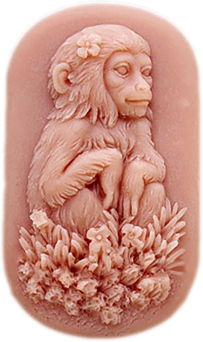 Soap Mold Silicone Soap Molds for Soap Making Craft DIY Handmade Chocolate Candy Cake Mold Monkey Flower (11513)