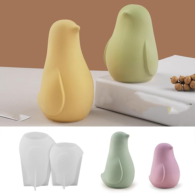 2 Pack Bird Resin Mold - Resin Casting Silicone Molds for Home Decor & Candle Making Wave Spiral Mold