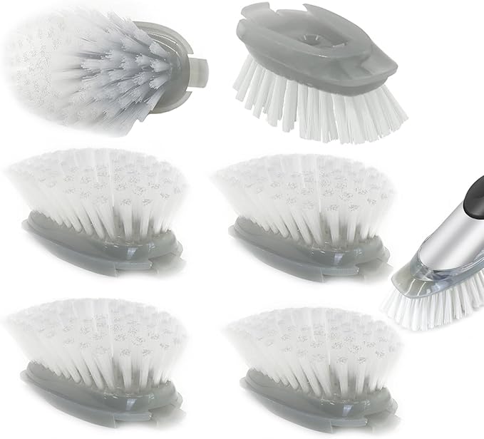 Brush Refills for OXO Dish Brush - 6 Pack Dish Brush Cleaning Soap Dispensing Head Replacement for Scrubber(Grey)