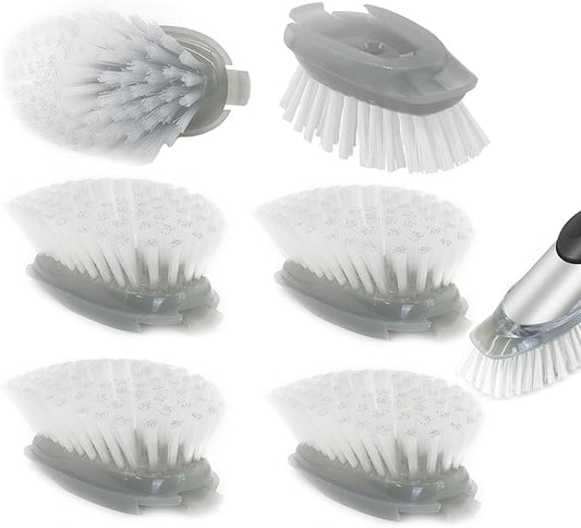 Brush Refills for OXO Dish Brush - 6 Pack Dish Brush Cleaning Soap Dispensing Head Replacement for Scrubber(Grey)
