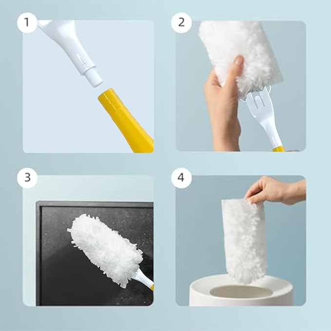 Car Interior Duster - Ultimate Cleaning Tool for Cars, House, and Office - Compact Mini Design for Effortless Dust Removal Double-Sided Design 2handle +10 Duster Refills.