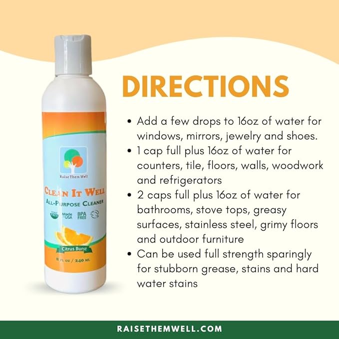 Clean It Well • 8 oz Concentrate – Natural Citrus All-Purpose Cleaner