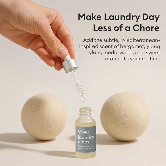 Vove Natural Hemp Dryer Balls - 4 Pack, 5X More Absorbent Than Wool - Cuts Drying Time up to 35%, Natural Fabric Softener, Reduces Wrinkles and Static, Reusable, Hypoallergenic, Eco Friendly