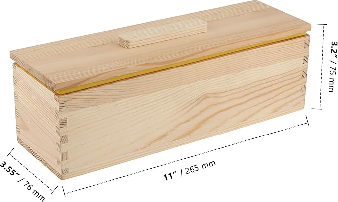 ZOENHOU 3PCS 42oz Soap Molds, Yellow Flexible Rectangular Silicone Soap Making Molds Kit with Wood Box DIY Tool Set for Soap Making Supplies