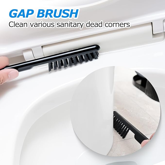 2 in 1 Toilet Plunger and Brush Set, Toilet Bowl Cleaning Combo, Groove Gap Brush, Black