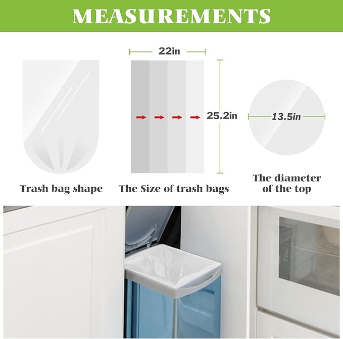 8 Gallon 200 Counts Strong Unscented Medium Trash Bags,Fit 7,8,9,10 Gal Garbage Bags by Teivio, 30 Liter Thick Bathroom Can Bin Liners,Plastic Bags for Home Office Kitchen, Clear