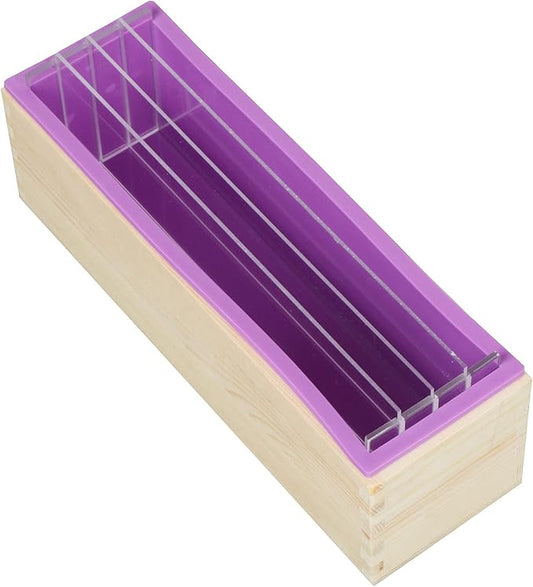 42oz Silicone Soap Molds, Loaf Soap Making Mold with 5 Acrylic Dividers, DIY Handmade Soap Swirl Tools for Soap Making (Purple)