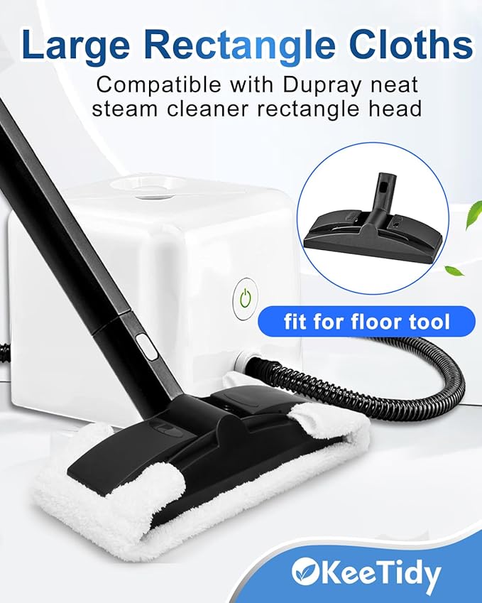 8 Pack Steam Cleaner Attachments Washable Microfiber Cloths Compatible with Dupray Neat Plus Steam Cleaners Accessories Steamer Cleaning Mop Pads, Large Rectangle Cloth