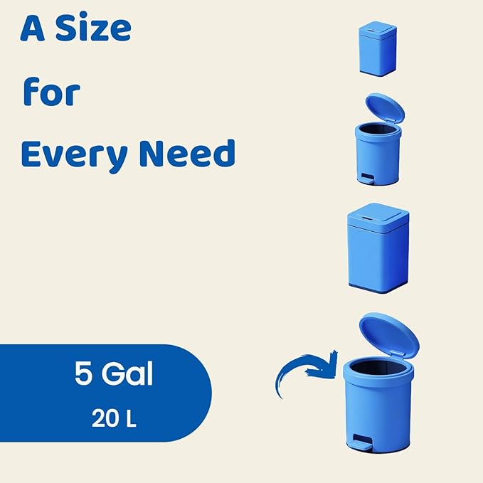 Bathroom Small Garbage Bags – 100 Count Colorful Bathroom Trash Bags, 5 Gallon Durable Plastic Bags Liners with Kitchen,20L Bins