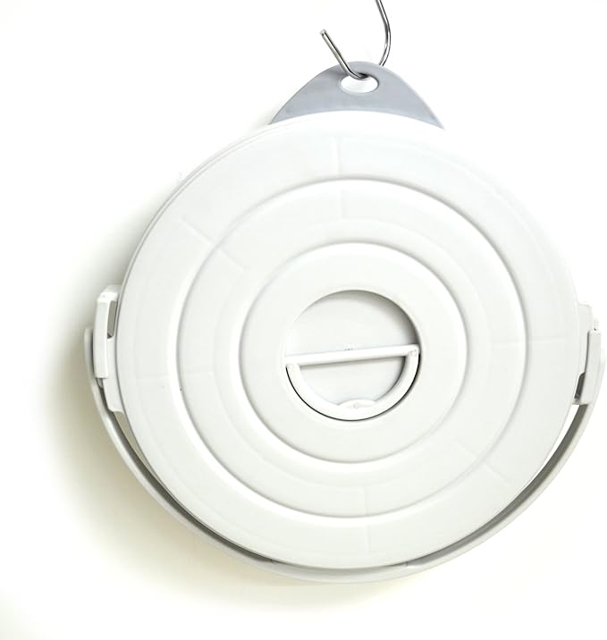 SAMMART 10L (2.64Gallon) Collapsible Fishing Bucket with Locking Lid - Foldable Round Tub - Portable Plastic Water Pail - Space Saving Outdoor Waterpot