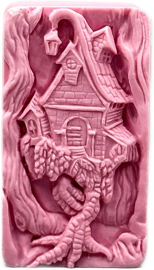 SOAP Silicone Mold Set of 4 Magical Designs: Fairy Door, GATE, Witch House, Dwarf for SOAP Making, Candle, Resin and Other Crafts