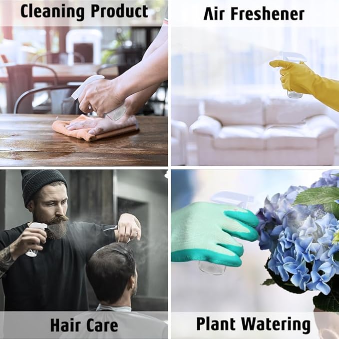 Tecohouse Glass Spray Bottles 4 OZ, Empty Small Spray Bottles 2 Pack for Essential Oils, Cleaning Solutions, Plants, Hair Mister, withDurable Nozzle, Labels, Funnel, Pipettes Clear